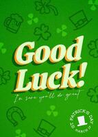 Good Luck Wishes Greeting Card Template