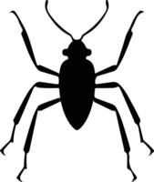 insecto asesino negro silueta vector