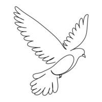 Continuous single line drawing of Bird flying art One Line vector Illustrated design.