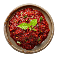 AI generated Plate of Sambal png isolated on transparent background