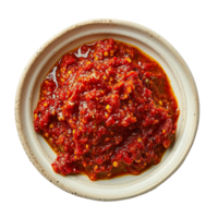 AI generated Plate of Sambal png isolated on transparent background