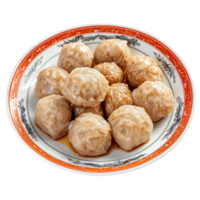 AI generated Plate of Bakso png isolated on transparent background