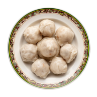 AI generated Plate of Bakso png isolated on transparent background