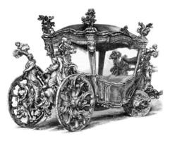 Gala car of King John IV of Portugal. Drawing Feart, after a photograph of J. Lawrence. photo