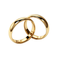 AI generated Beautiful gold rings png isolated on transparent background