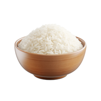 AI generated Fresh wite rice bowl png isolated on transparent background