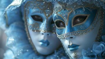 AI generated Mysterious masqueraders hide behind intricate masks, adding an aura of intrigue to the festivities photo
