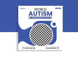 mundo autismo conciencia día social medios de comunicación bandera modelo vector