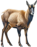 AI generated Chamois, Close-up colored-pencil sketch of Chamois, Rupicapra rupicapra. png