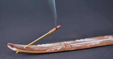 Burning incense stick. Fast Motion video