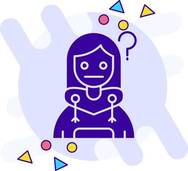Thinking freestyle solid Icon vector