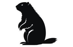 Groundhog silhouette design, groundhog black vector design ,groundhog marmot silhouette.