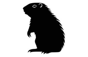 Groundhog silhouette design, groundhog black vector design ,groundhog marmot silhouette.