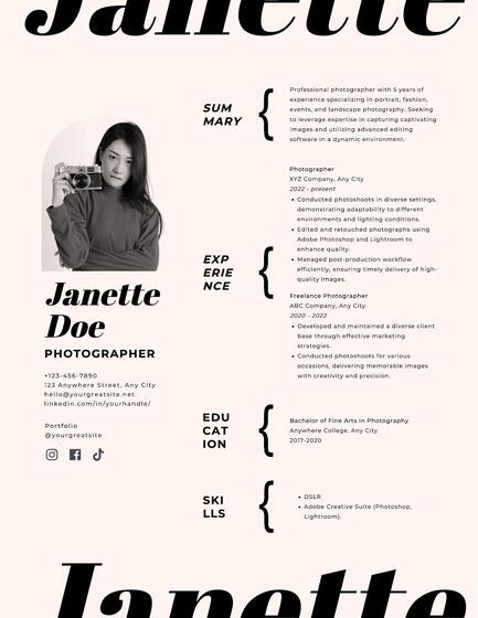 Minimalist Photographer Template