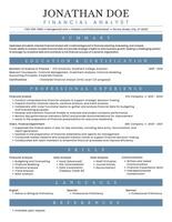 ATS Friendly Financial Analyst Resume Template
