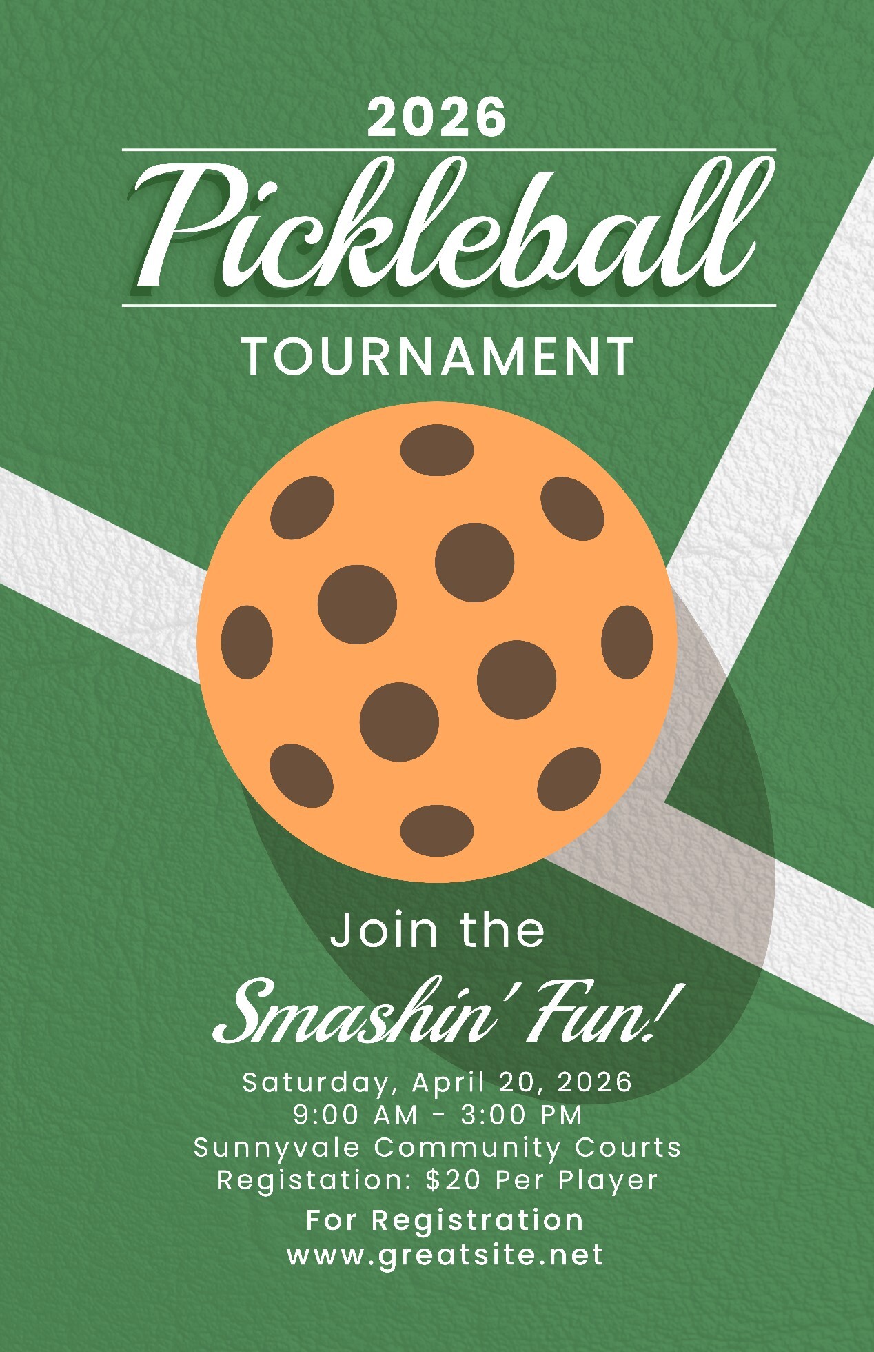 Pickleball Tournament Poster