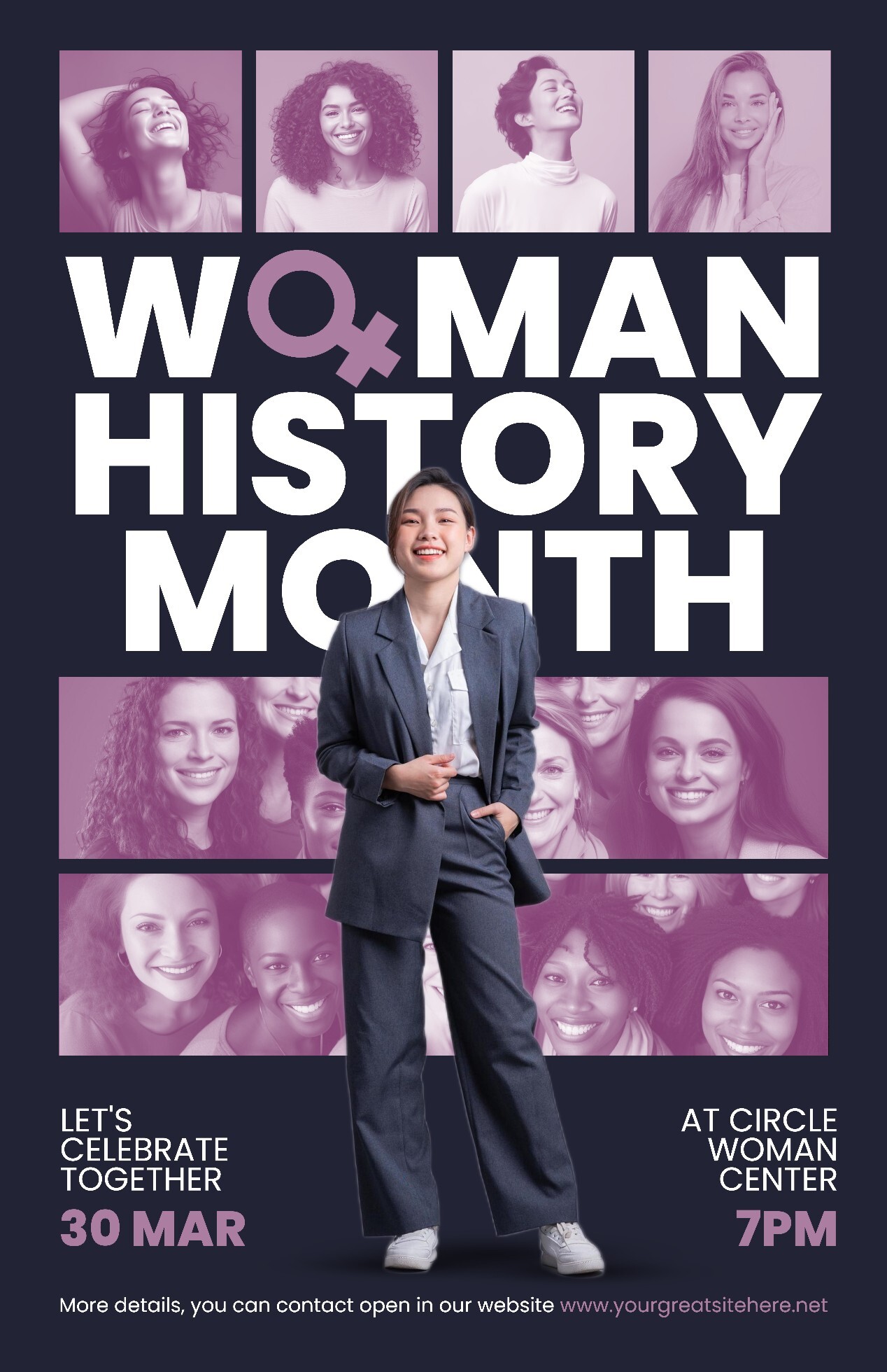 Woman History Month Event Poster Template