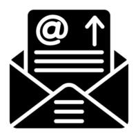 Icon of email, solid design vector