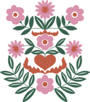 putsa folk valentine härlig hjärta och blomma blomma för mode, hälsningar, klistermärke png