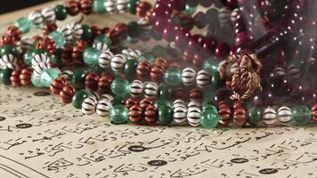 Religion The Book of Islam Quran and Rosary Beads video