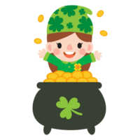 gnomes Saint patrick's journée clipart, gnome homme et femme Saint Patricks, png