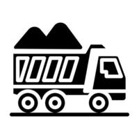 An icon design of sand truck, editable vector