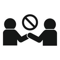 Do not touch person icon simple vector. Tactile care precaution vector