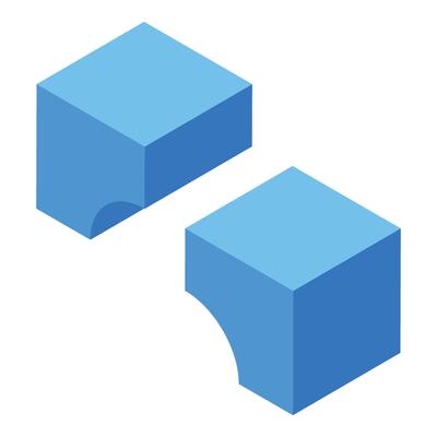 Tower child toy icon isometric vector. Two parts