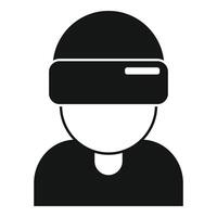 persona vistiendo vr lentes icono sencillo vector. juego tecnología plataforma vector