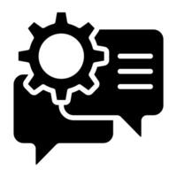 Bubbles with gear, icon of chat setting vector