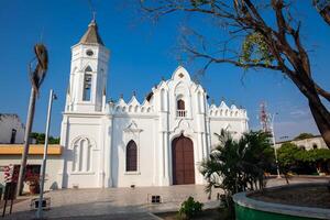 St Josephs Church where where Gabriel Garcia Marquez was baptized in his birthplace, the small town of Aracataca located at the central square photo