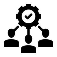 Icon of team management solid design vector