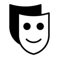 cara mascaras, tema fiesta icono en sólido vector diseño