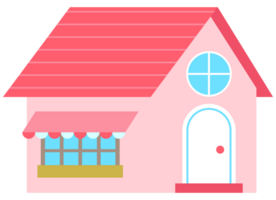 Little town home sweet home hand drawn building architecture collection set cute house png