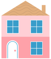 Little town home sweet home hand drawn building architecture collection set cute house png