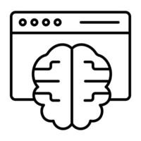 A linear design, icon of online brain vector