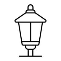 A linear design, icon of street lamp vector