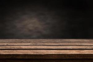 old wooden table background that is empty photo
