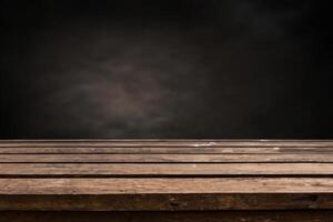 old wooden table background that is empty photo