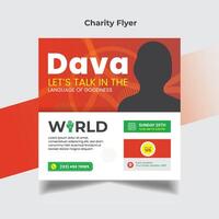 Charity Flyer Design Template vector
