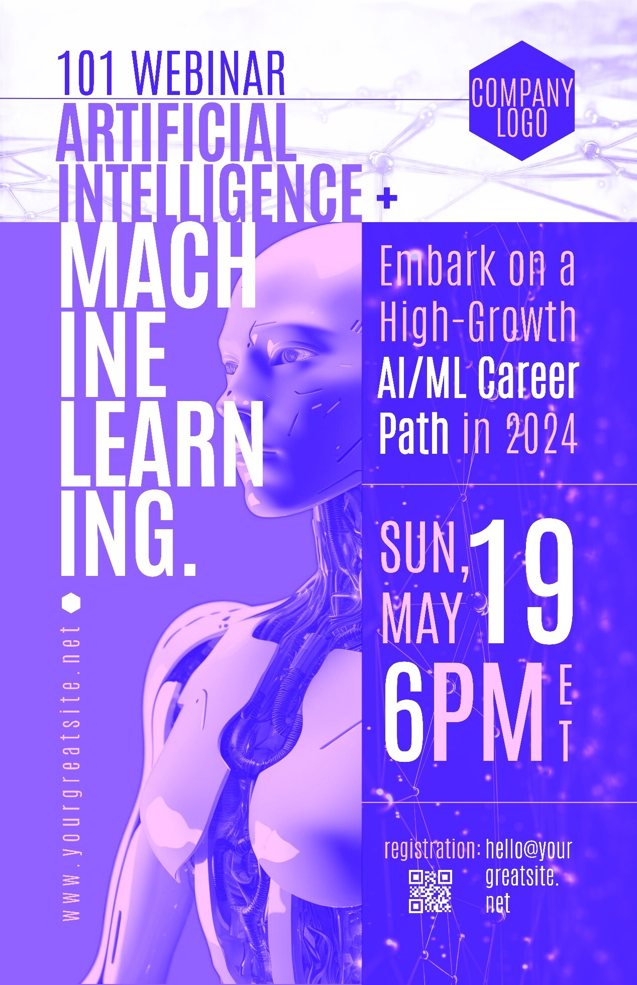 AI Technology and Machine Learning Webinar Poster Template