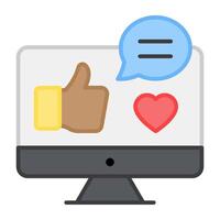 A flat design, icon of online feedback vector