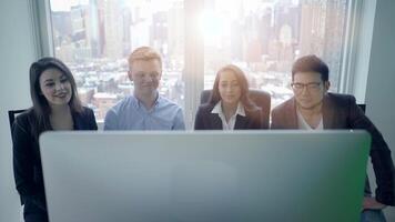 Group of Young Diverse Multiracial Business People Meeting in City Office video