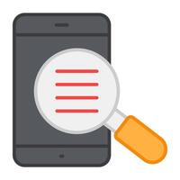 A flat design, icon of search mobile vector