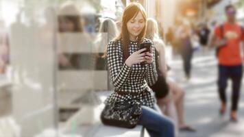 Young Caucasian Woman Chatting on Mobile Phone Device video