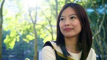 City Lifestyle Portrait of Young Asian Woman Standing on Urban City Street video