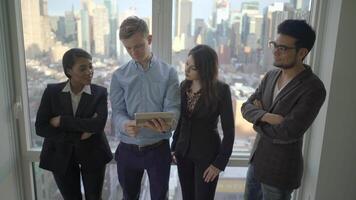 Group of Young Diverse Multiracial Business People Meeting in City Office video