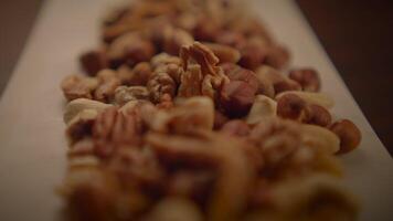 Fresh Organic Healthy Vegan Nut Mix Snack Food Nutrition Background video