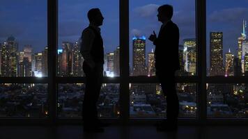 Conversation of Male Business Partners Meeting Cooperating and Analyzing video