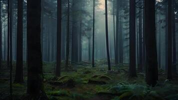 AI generated View of the mystical cinematic forest photo